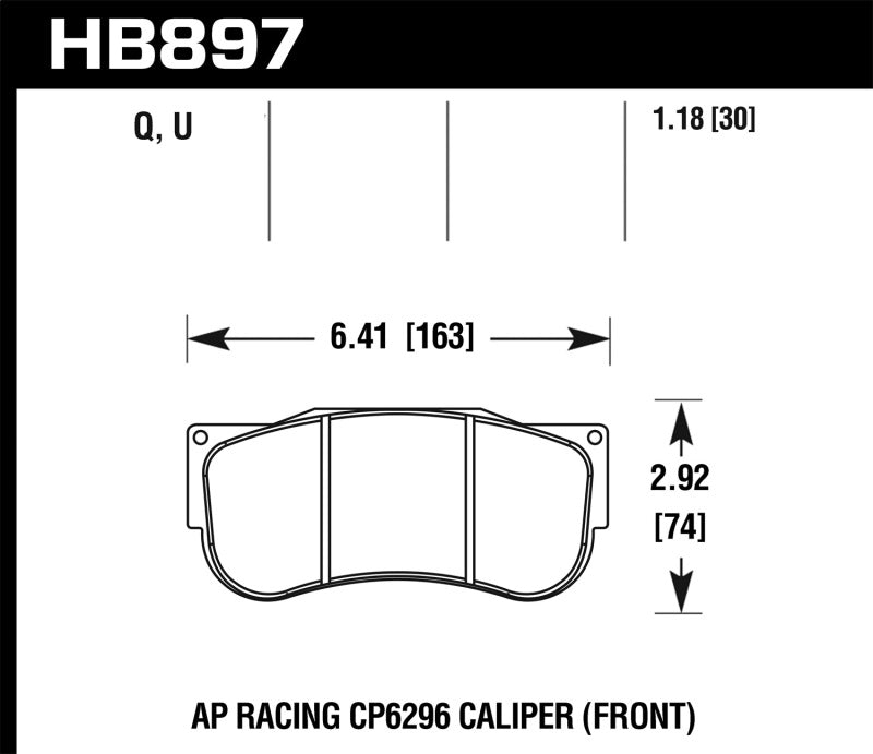 Hawk HB897U1.18 DTC-70 AP Racing CP6269 Race Brake Pads