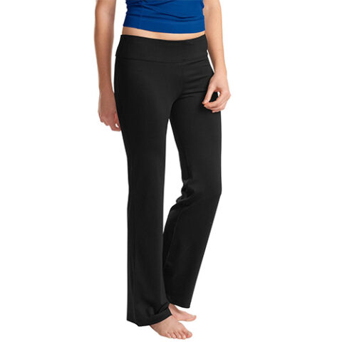 A woman wearing yoga pants offered by Awesome Graphics in Rutland, Vermont