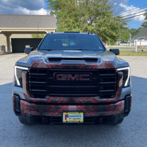 GMC car de-chromed.